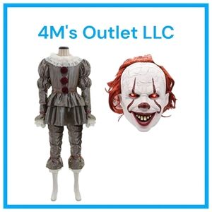 Source Unknown Gray and Red Clown Costume